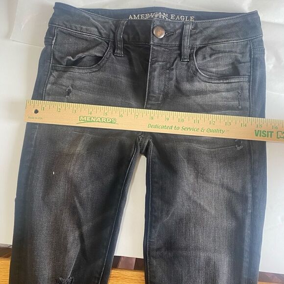 American Eagle Outfitters black Distressed Jeggings 2 - Picture 7 of 15